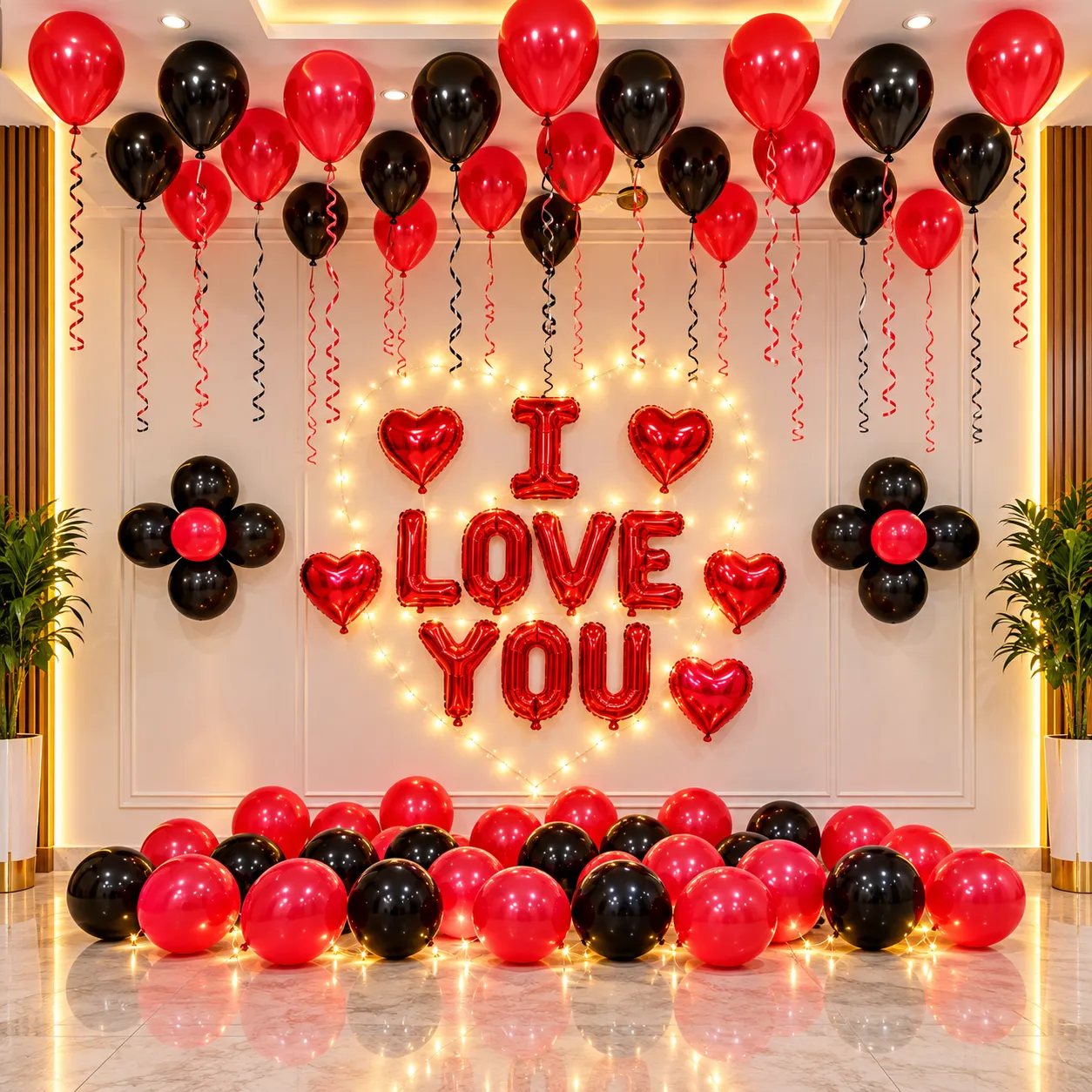 Red Black Romantic Proposal Decoration