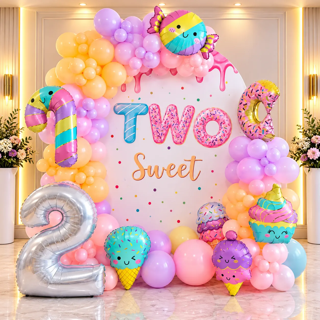 Pastel Pink Purple Birthday Decoration