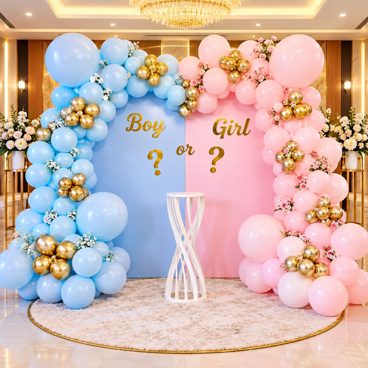 Pastel Pink Blue Baby Shower Decoration