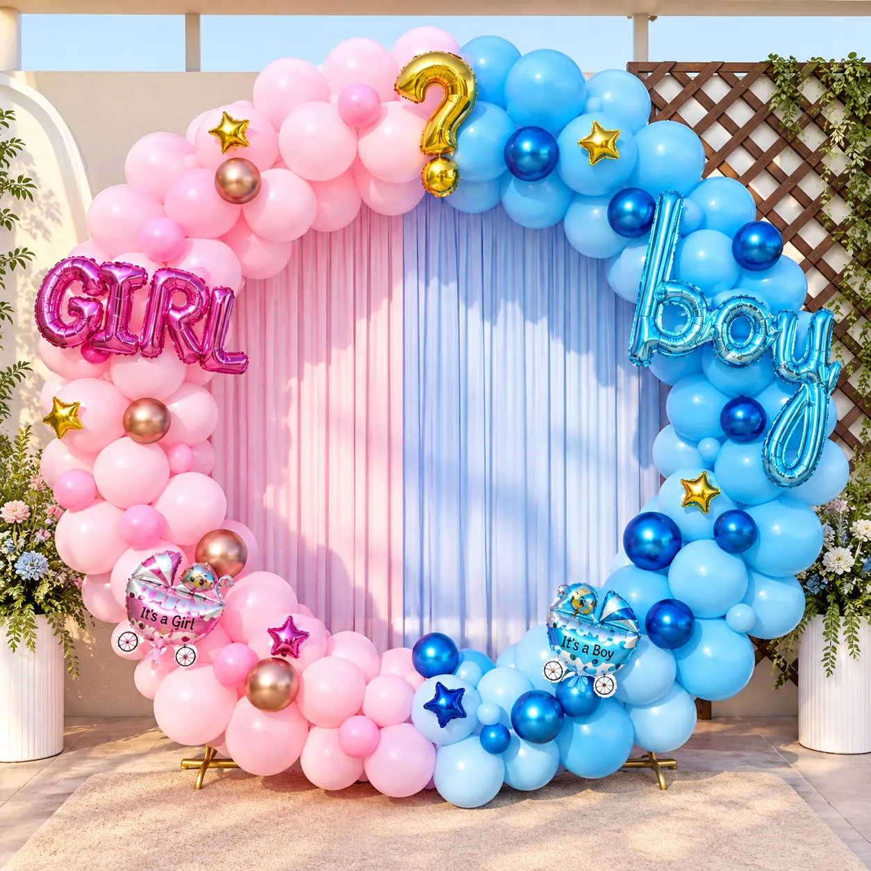 Pink Blue Baby Shower Balloon Decoration
