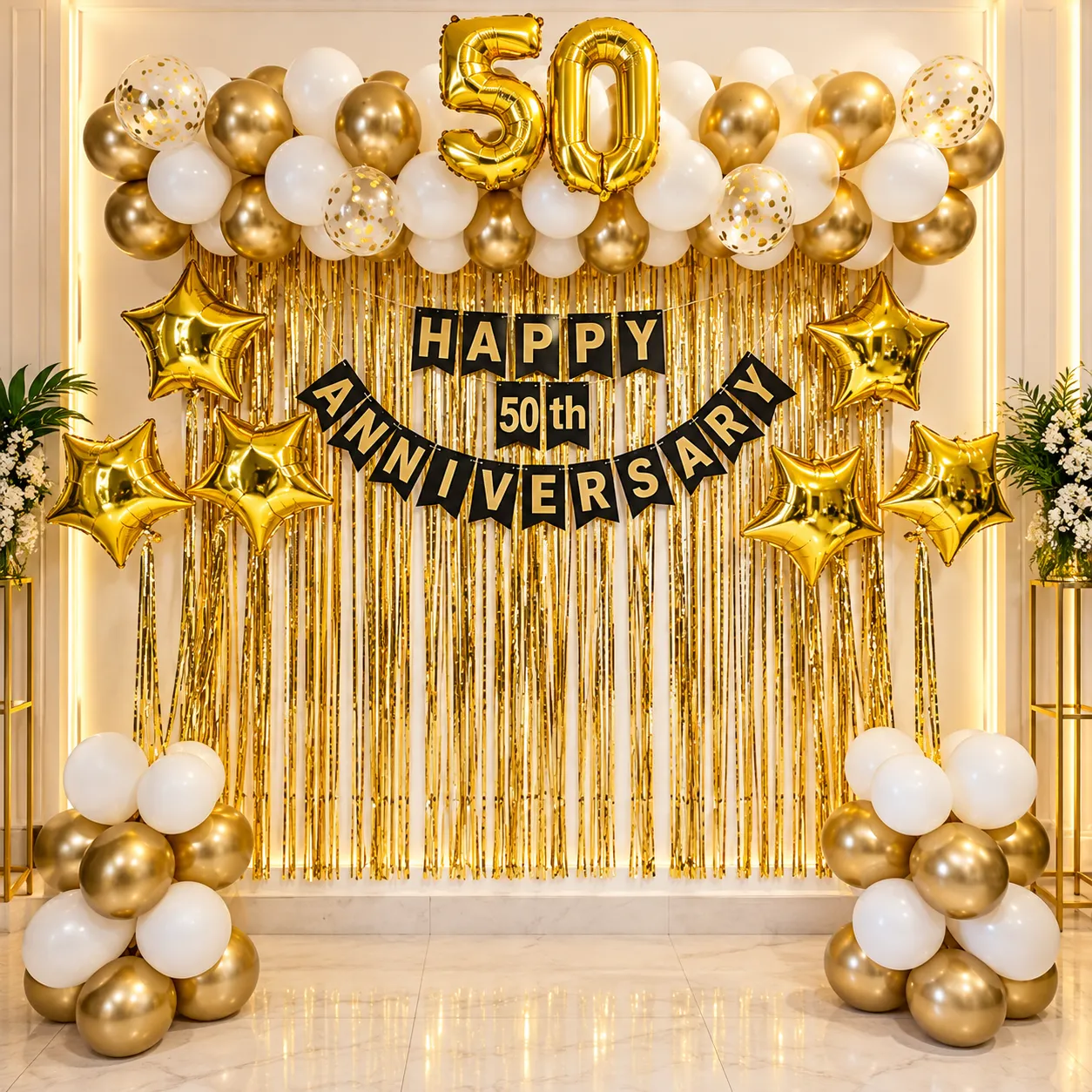 50th Anniversary White Gold Decoration