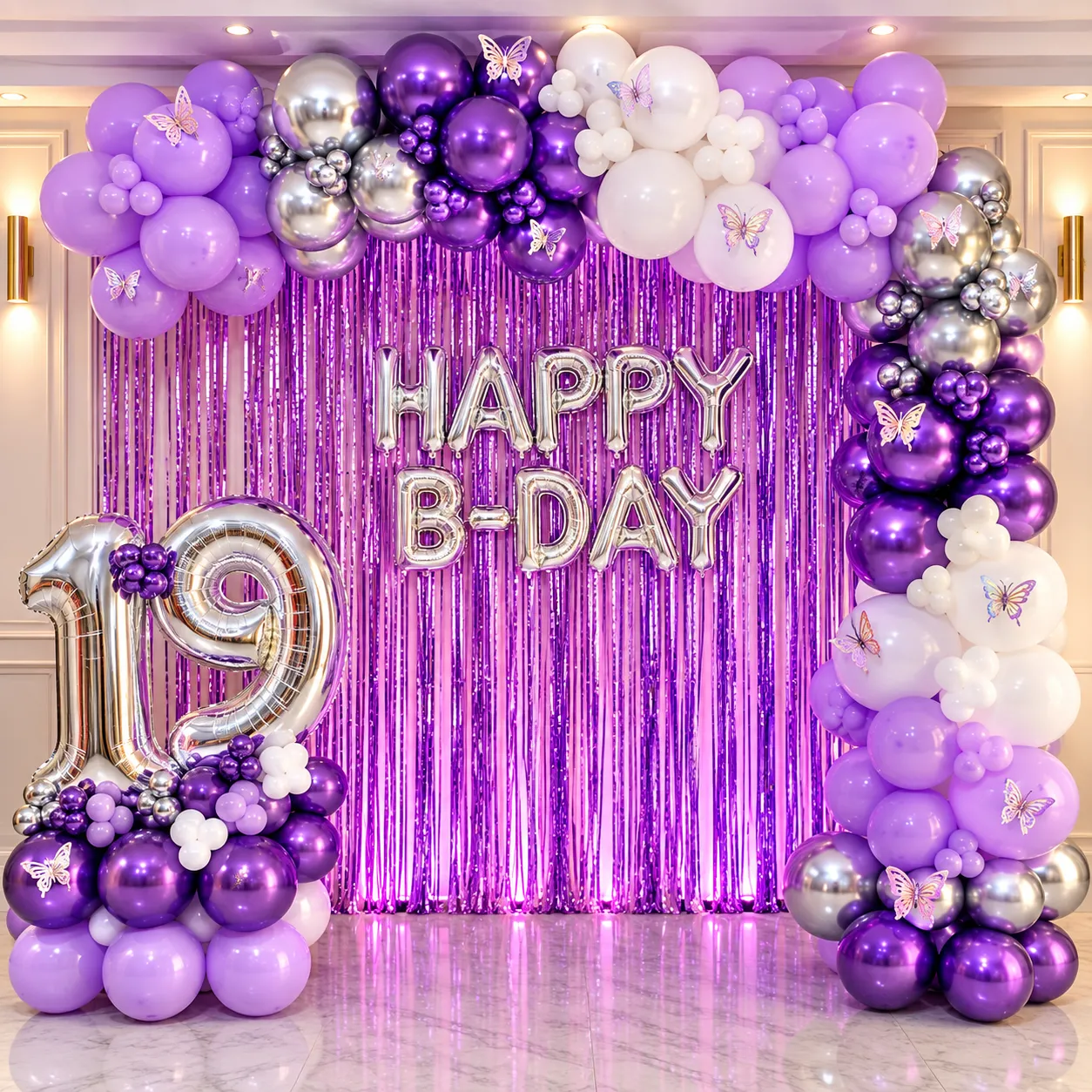 Lavender Purple Butterfly Birthday Decoration
