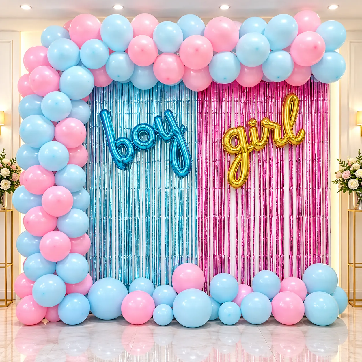 Pastel Pink Blue Baby Shower Decoration
