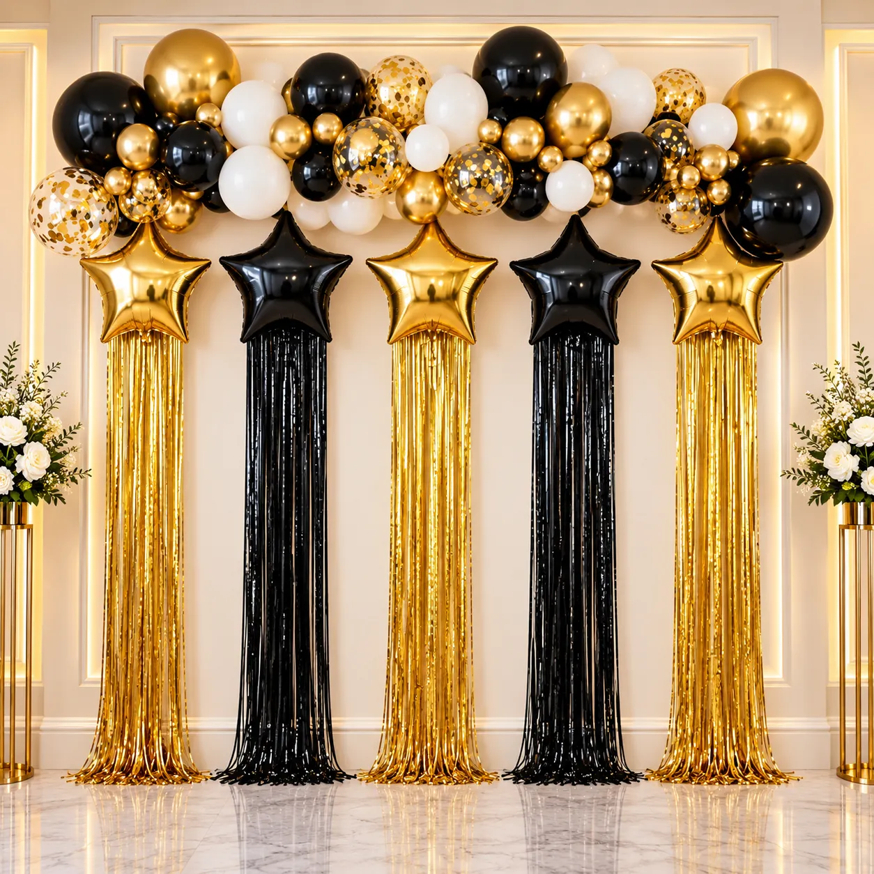 Black Gold White Wall Decoration