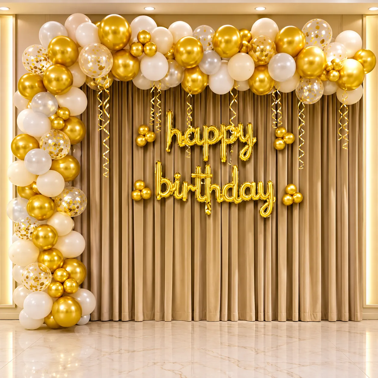 Skin Gold Silver Birthday Decoration
