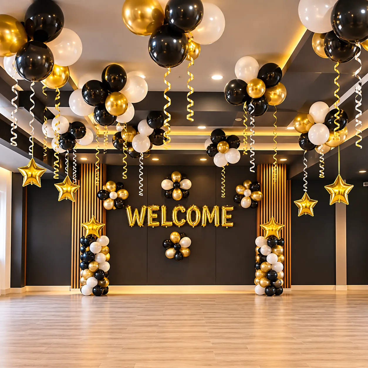 Black Silver Star Balloon Decoration