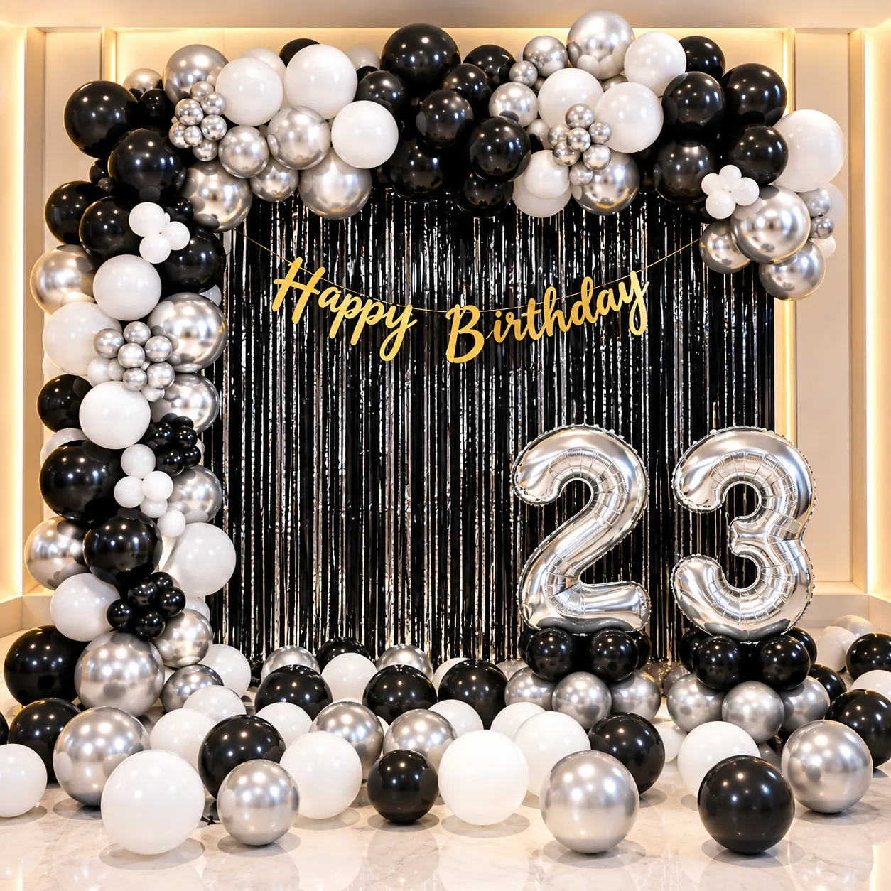 Black Silver Age Foil Birthday Decor