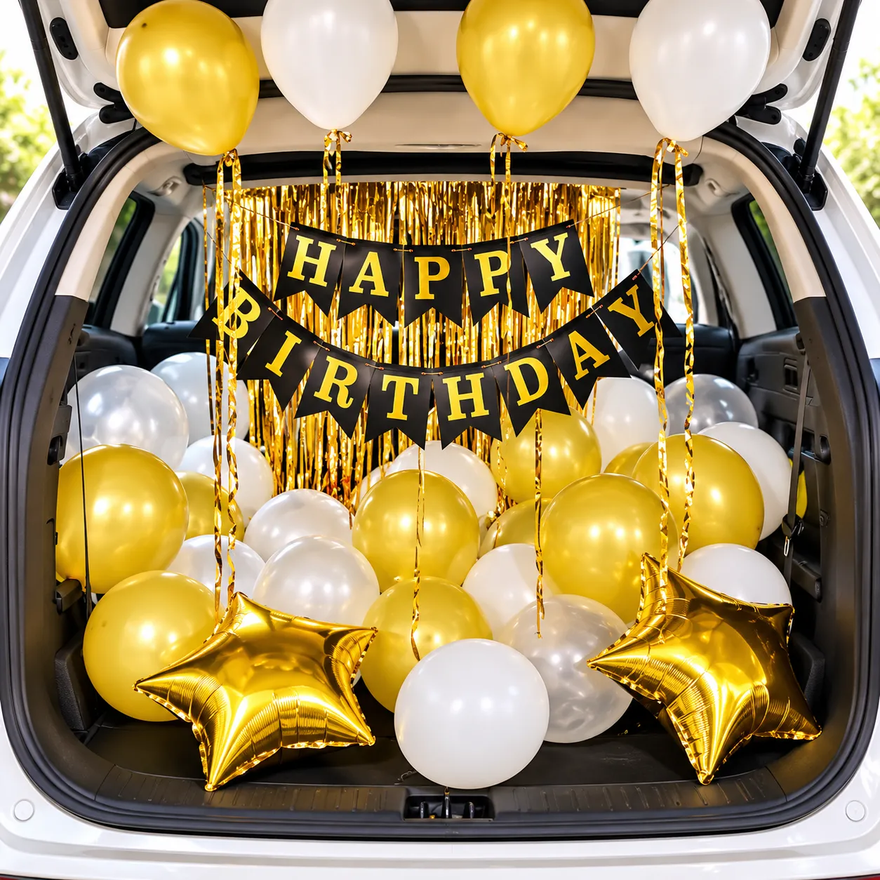 Elegant Gold Silver Car Boot Decoration