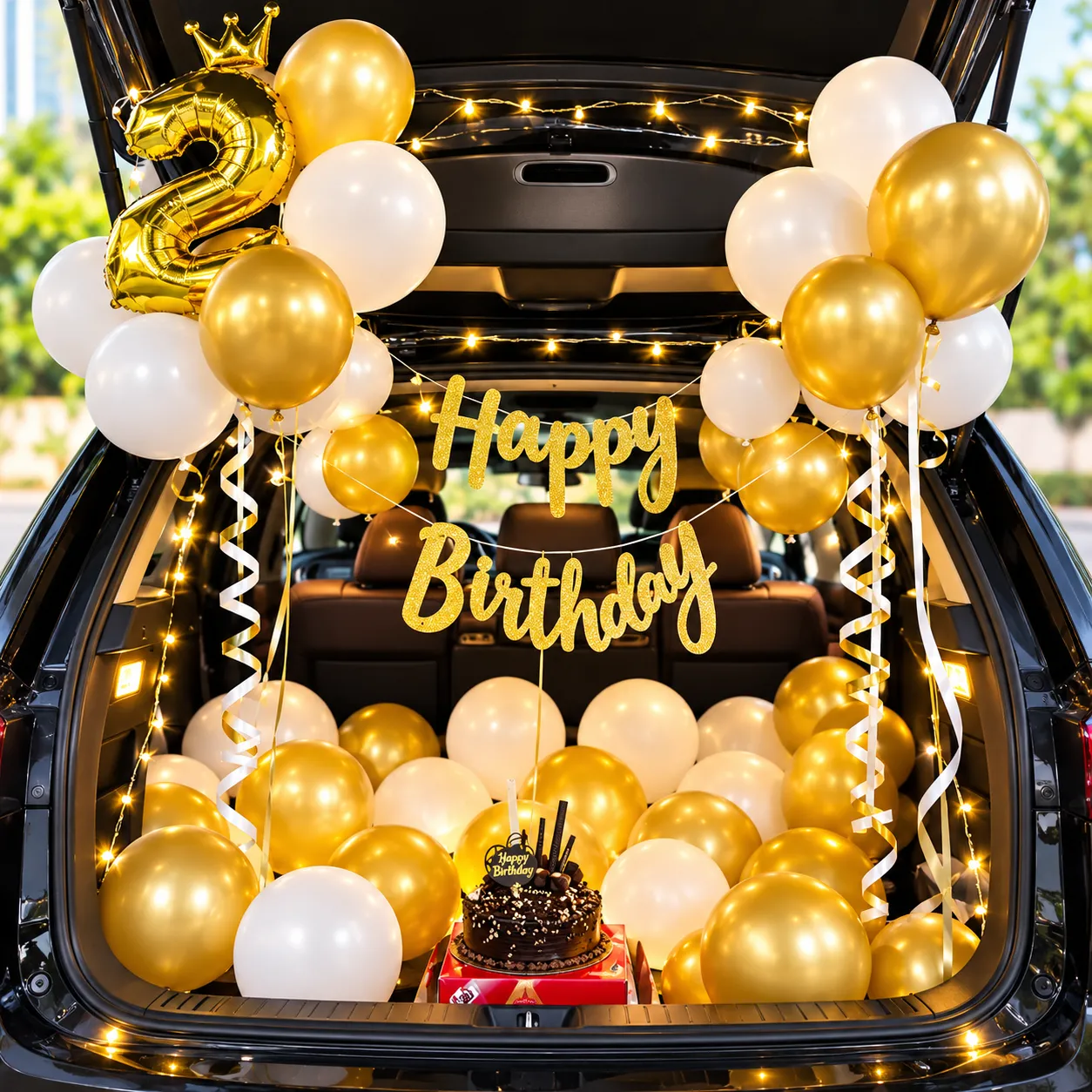 Gold Chrome Car Boot Birthday Decoration