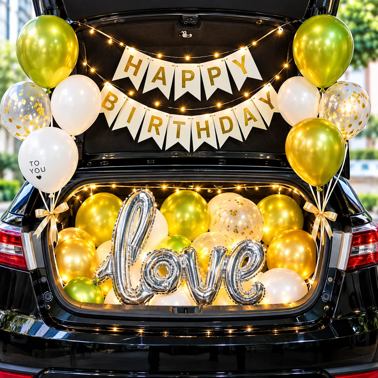 Gold Silver Confetti Car Boot Birthday Decor