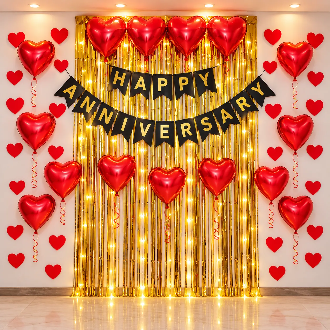 Red Heart Golden Anniversary Decoration