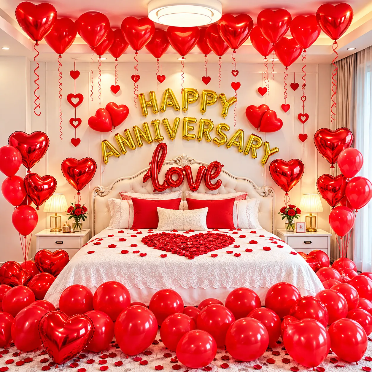 Red Heart Love Anniversary Decoration