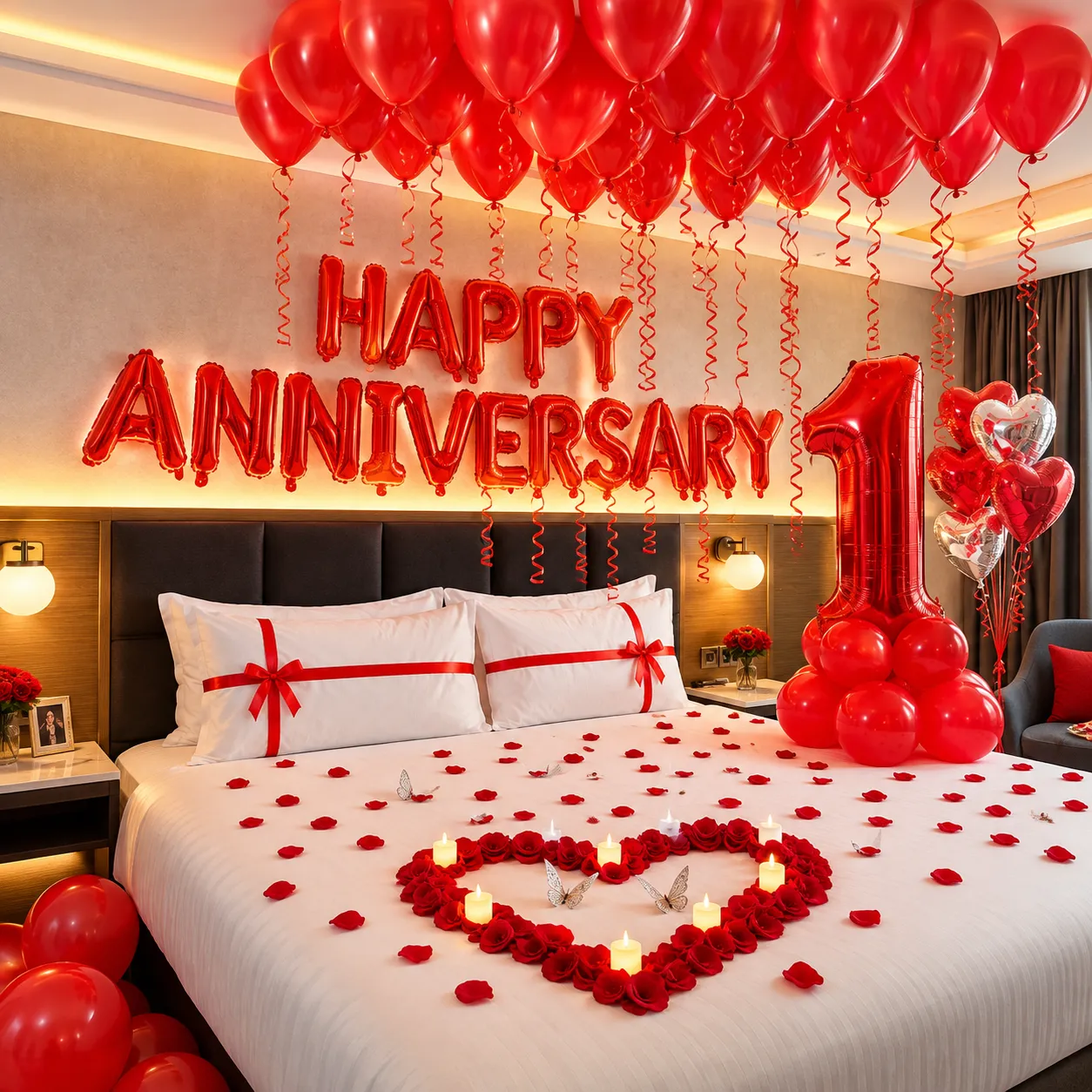 Red Heart Anniversary Decoration