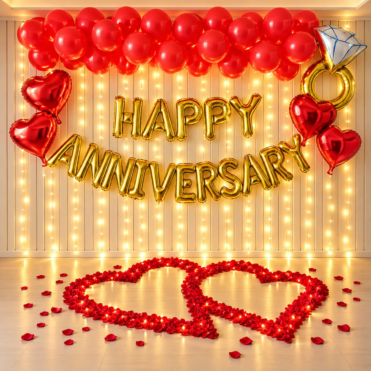 Red Heart Light Anniversary Decoration