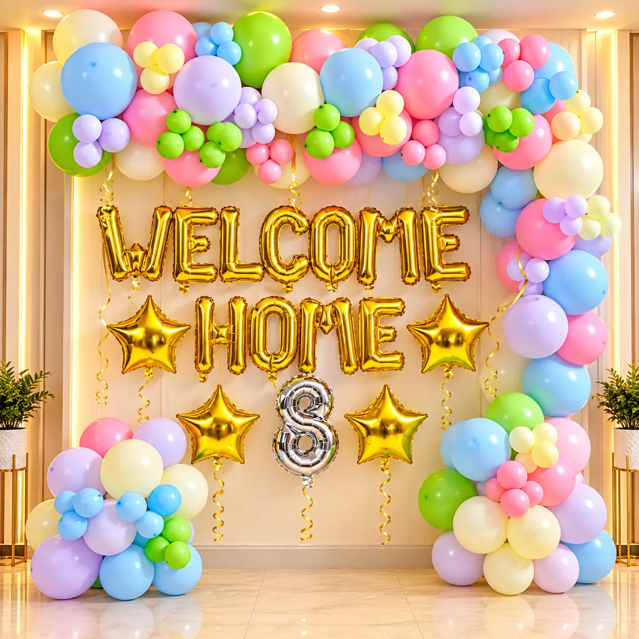 Pastel Gold Welcome Home Decoration
