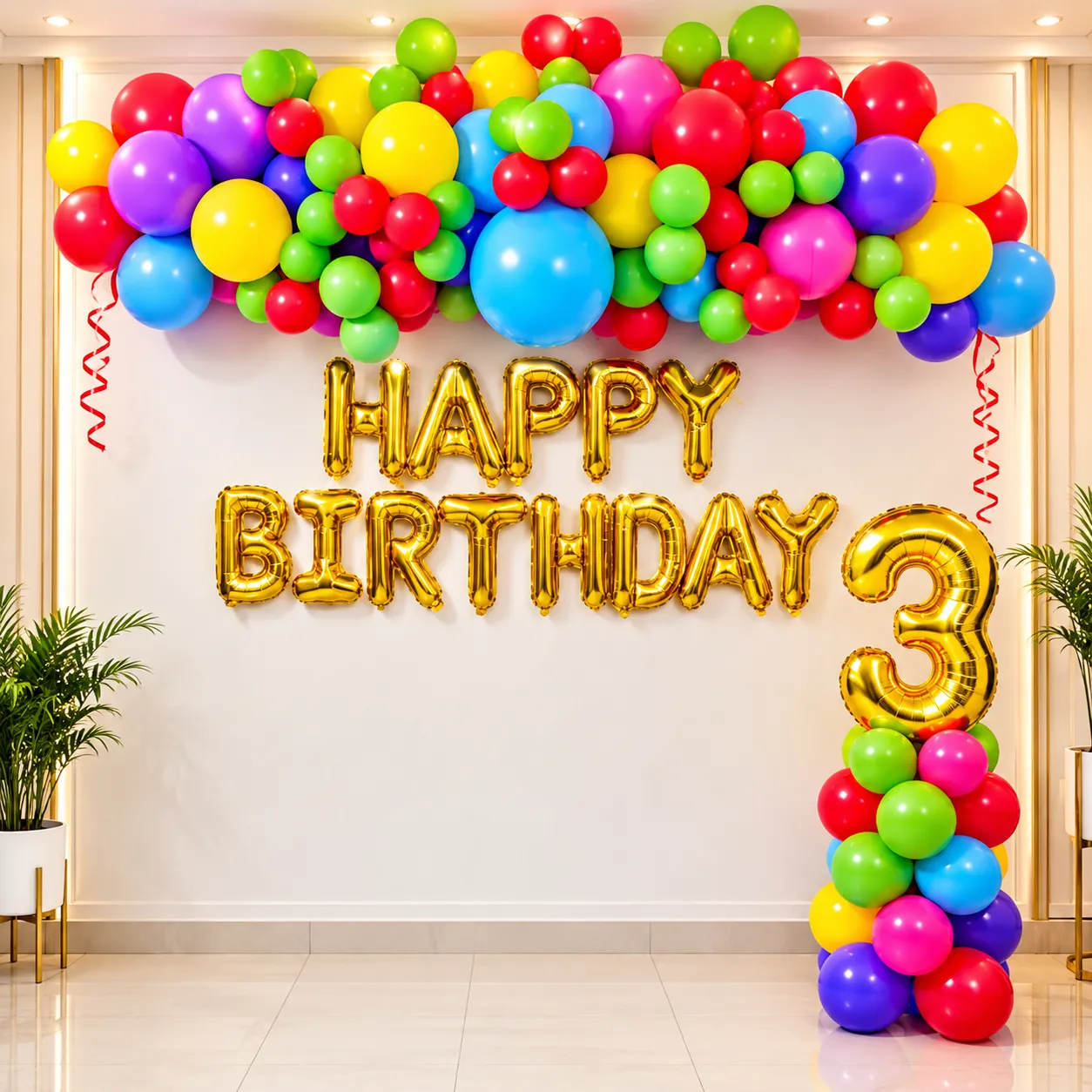 Multicolor Birthday Balloon Decoration