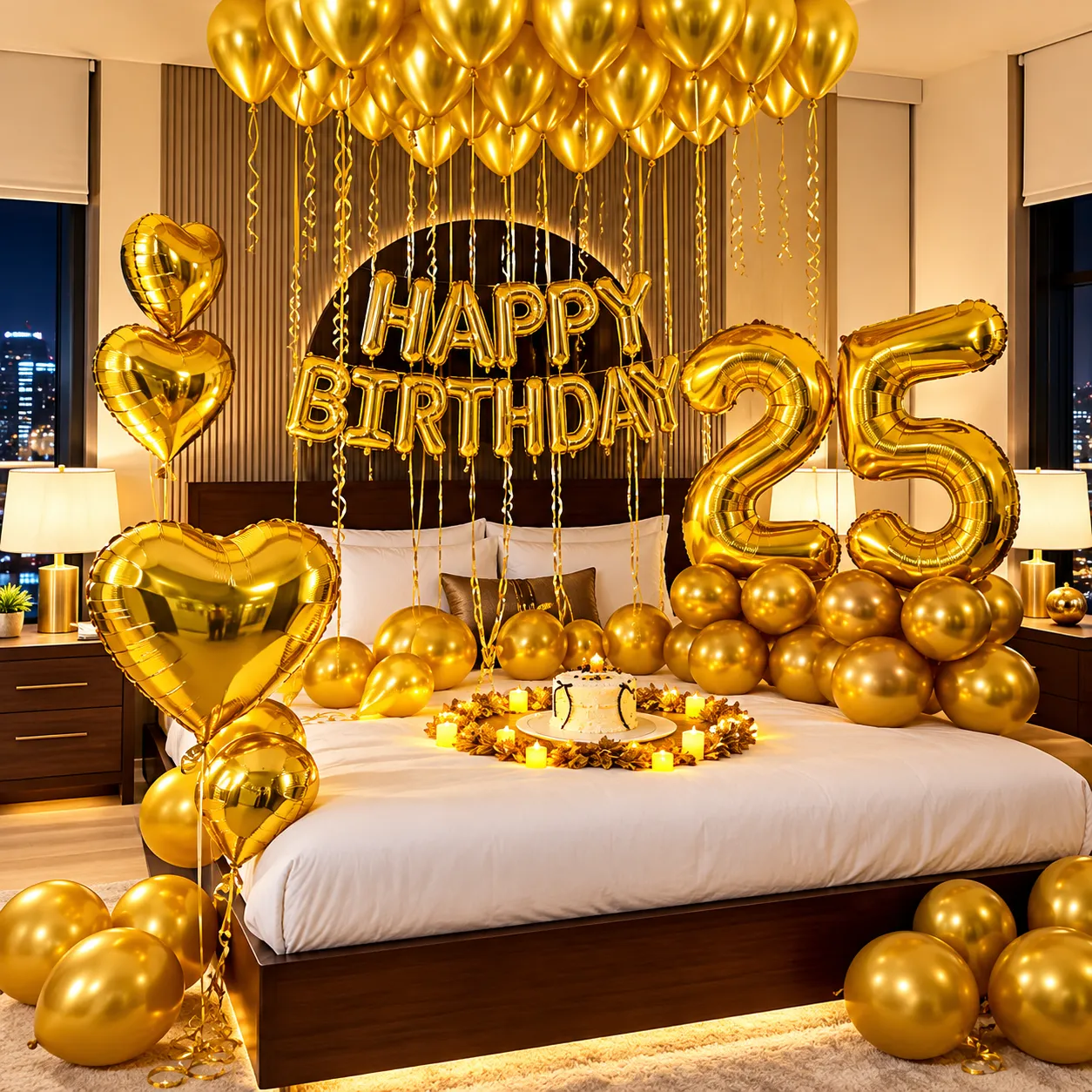 Golden Heart Birthday Decoration