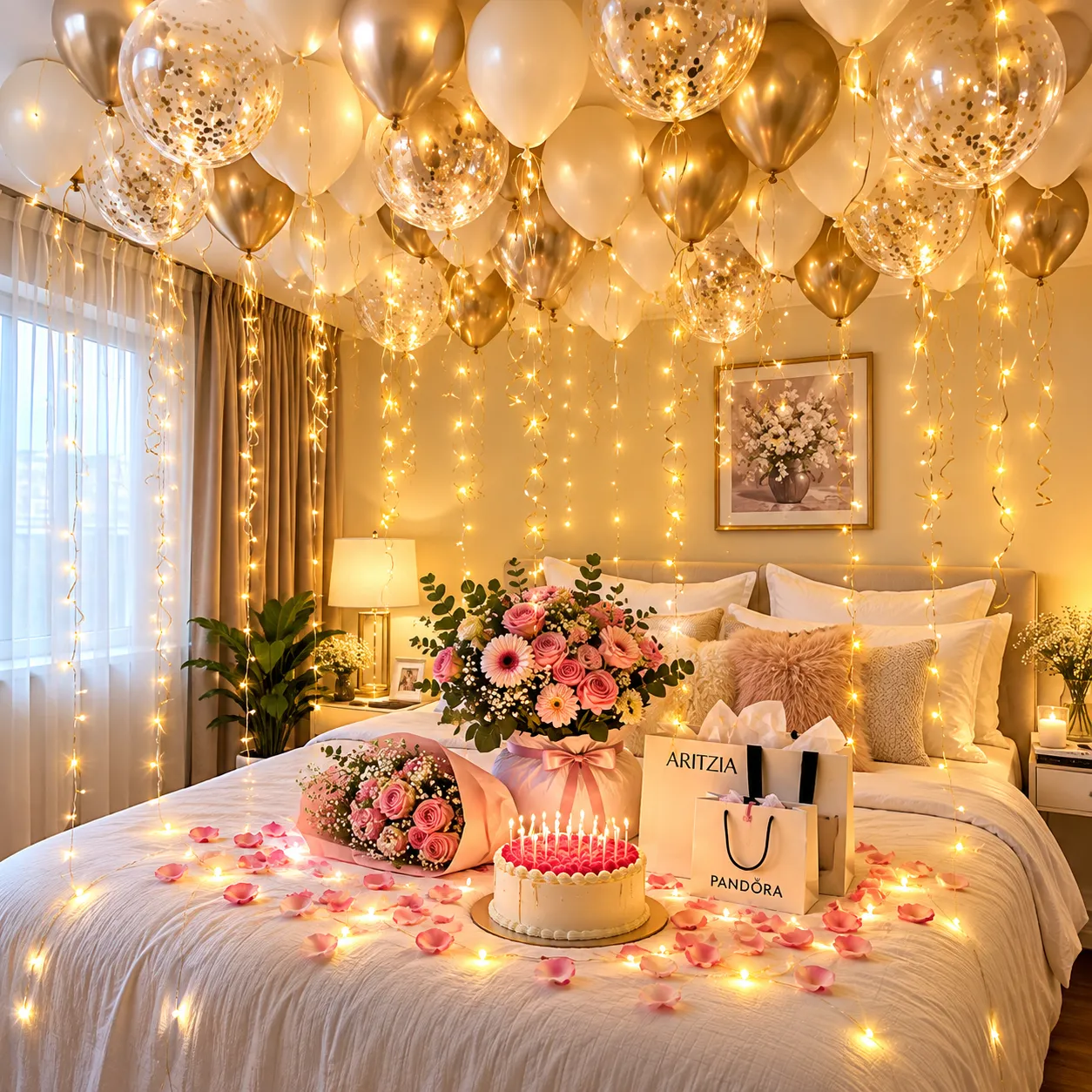 White Metallic Bubble Decoration