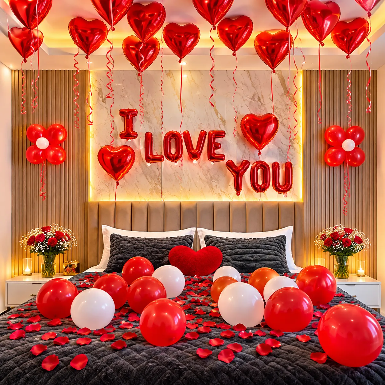 Red White Heart Love Decoration
