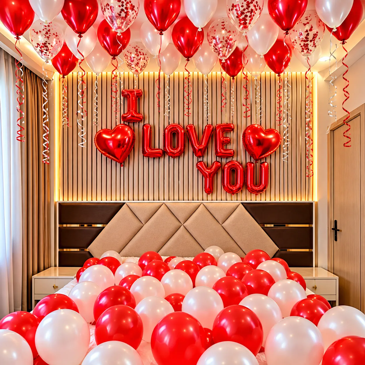 Red Heart White Love Decoration