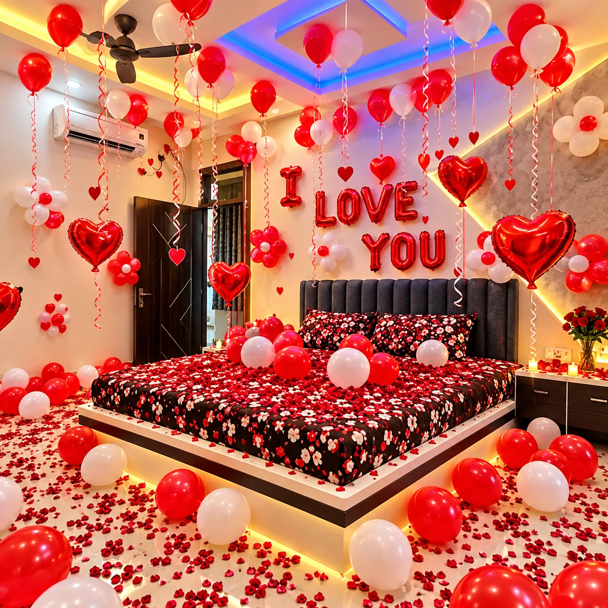 Red White Heart Love Decoration