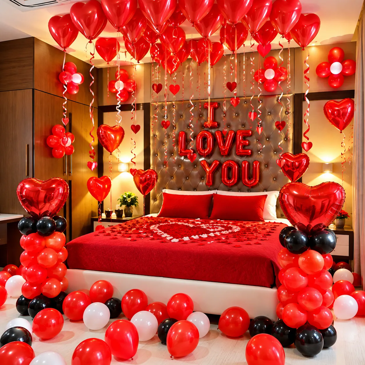 Red Black Heart Love Decoration