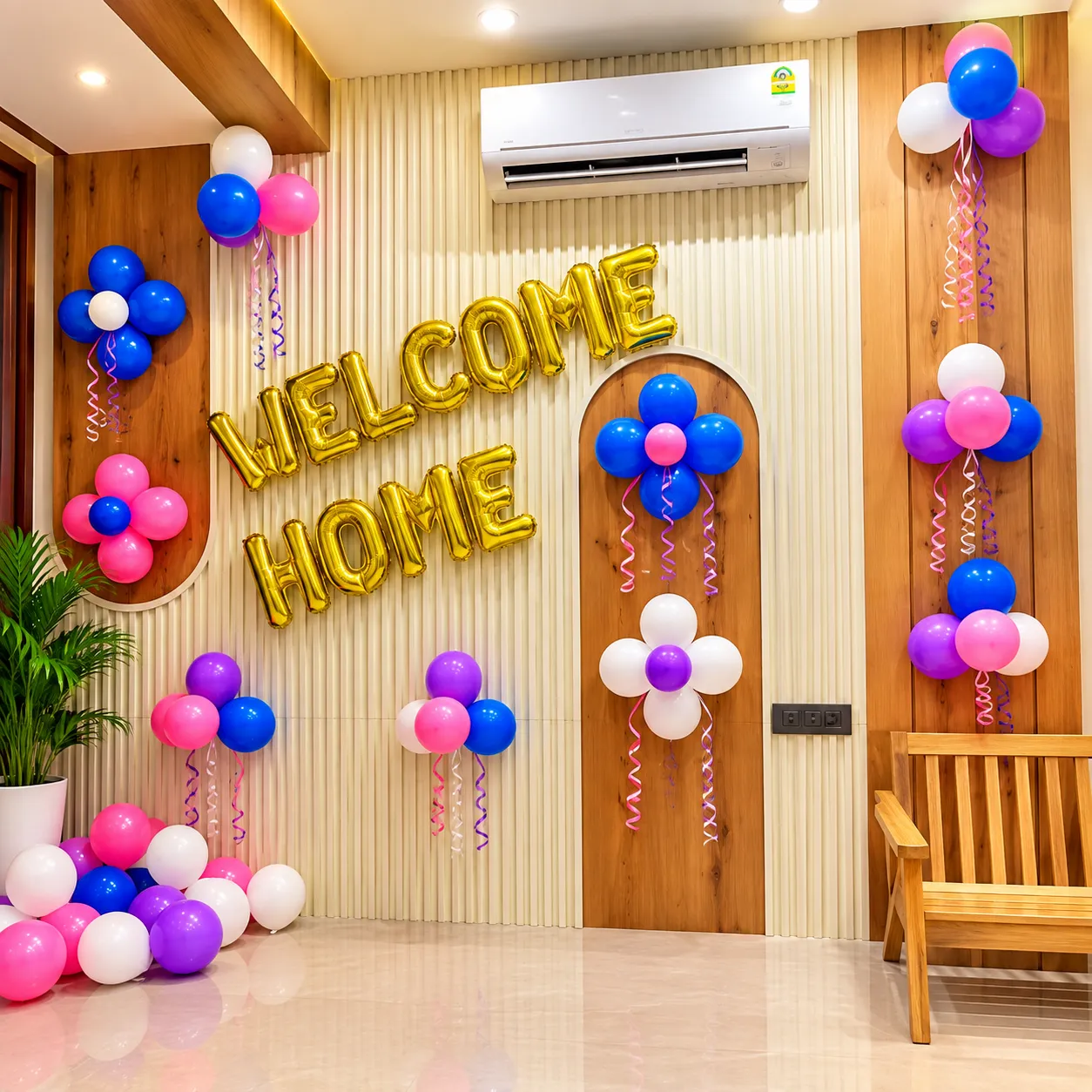 Pink Blue Purple Welcome Home Decoration