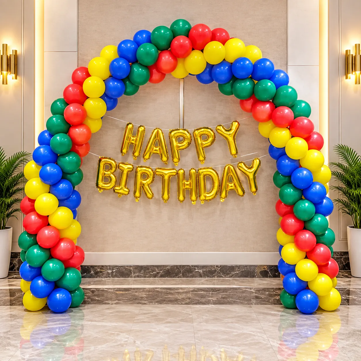 Multicolour Birthday Balloon Decoration