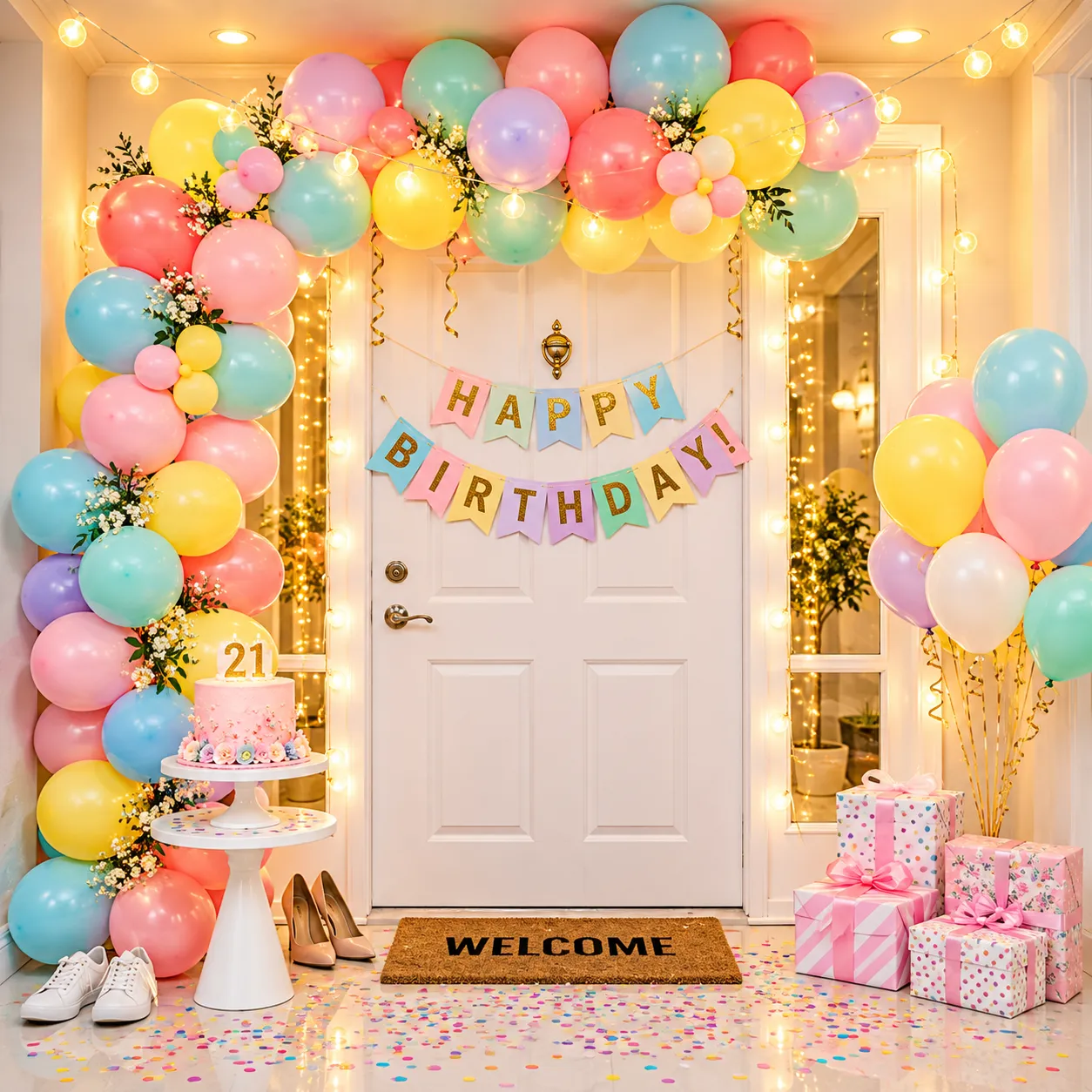 Pastel Balloon Birthday Decoration