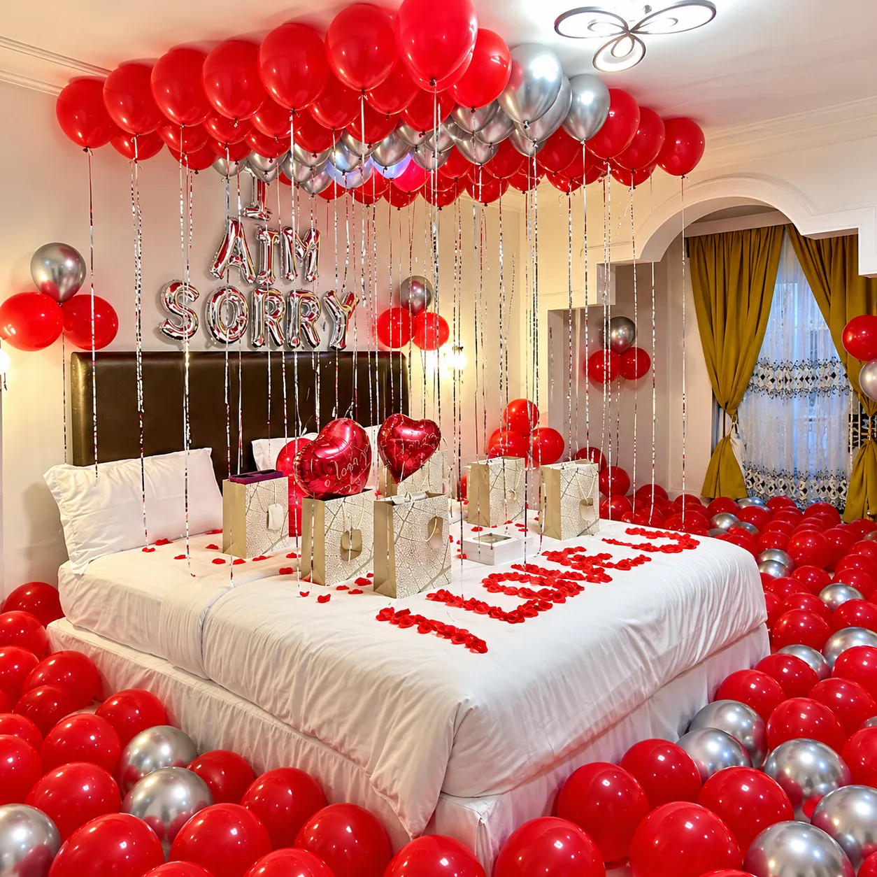 Red Silver Romantic Love Decoration