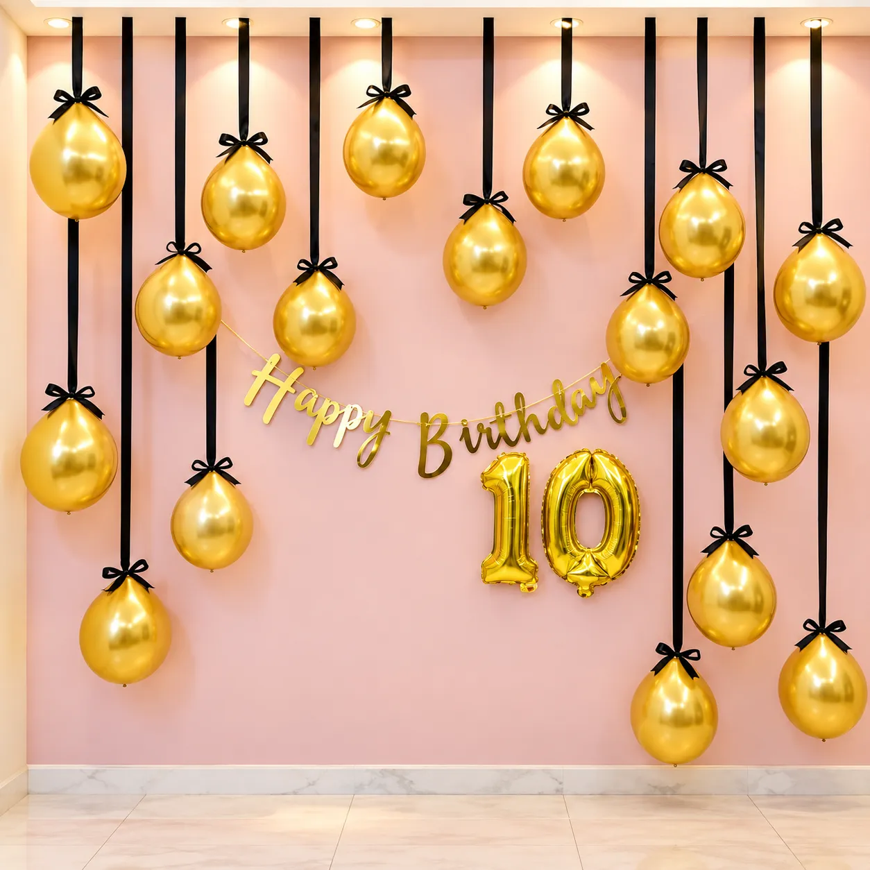 Black Gold Hanging Birthday Decoration