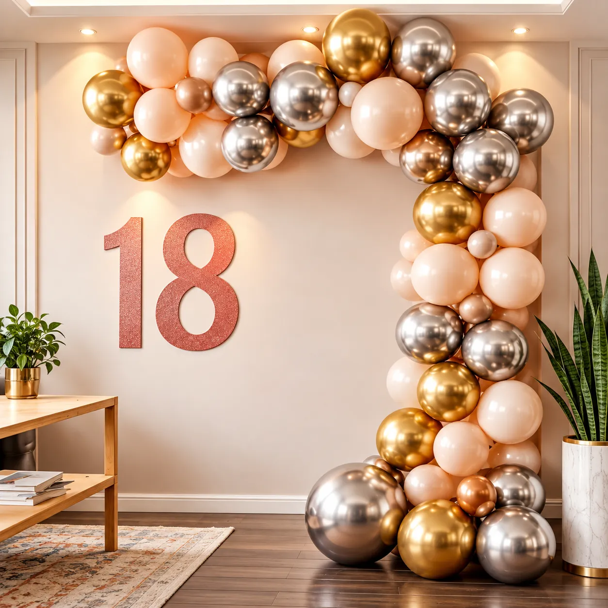 Gold Silver Pastel Balloon Wall Decoration