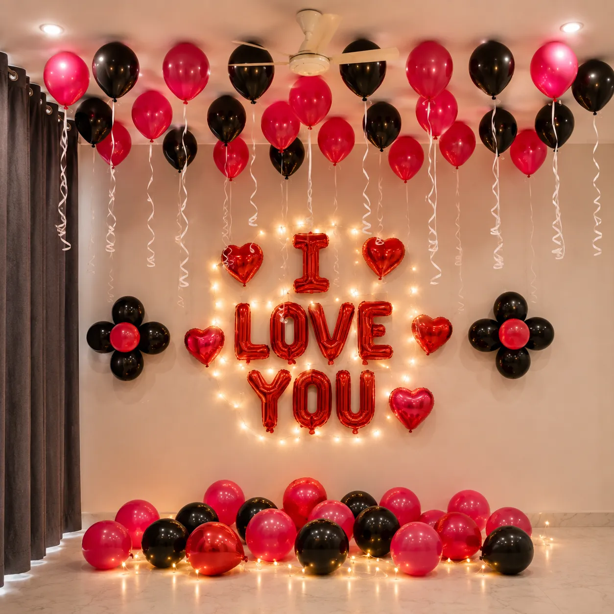 Red Black Heart Love Decoration