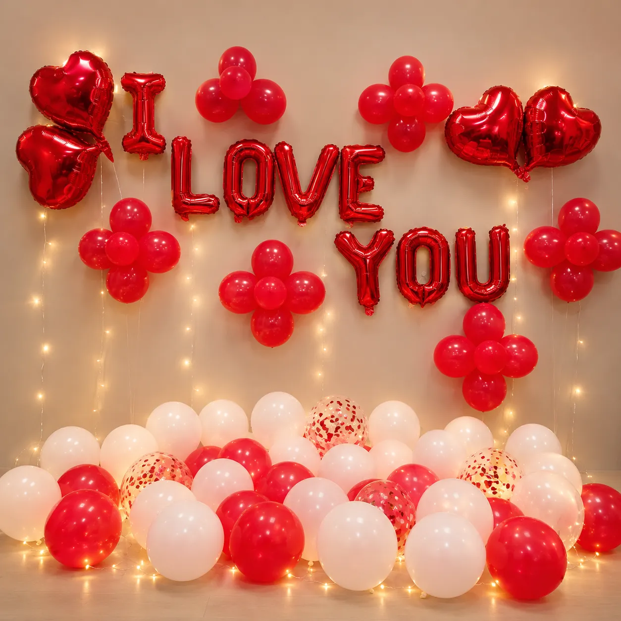 Red White Heart Love Decoration