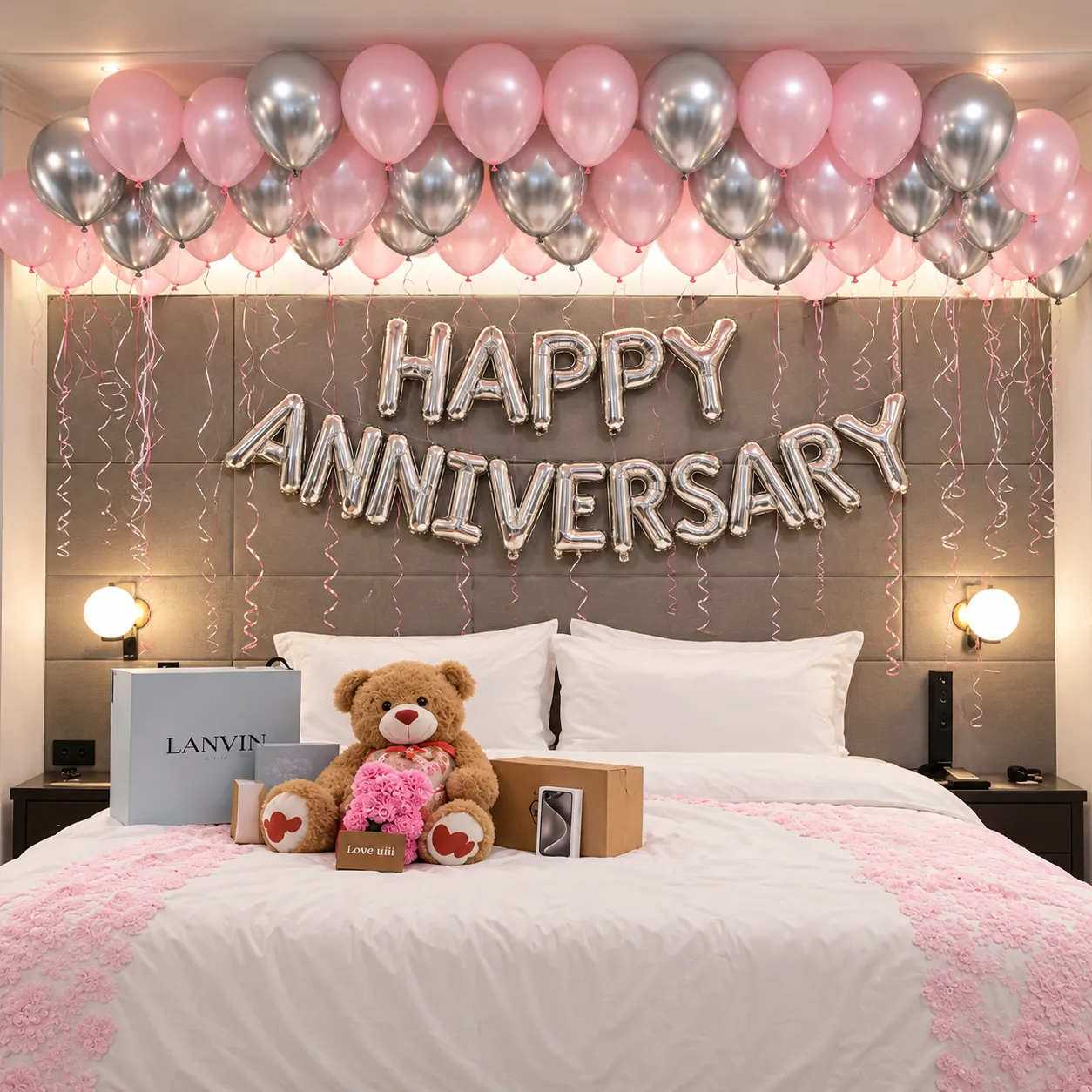 Silver Bliss Anniversary Balloon Decoration