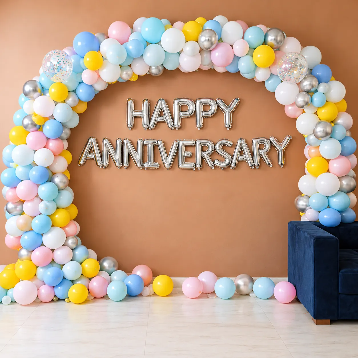 Pastel Pop Anniversary Balloon Decoration