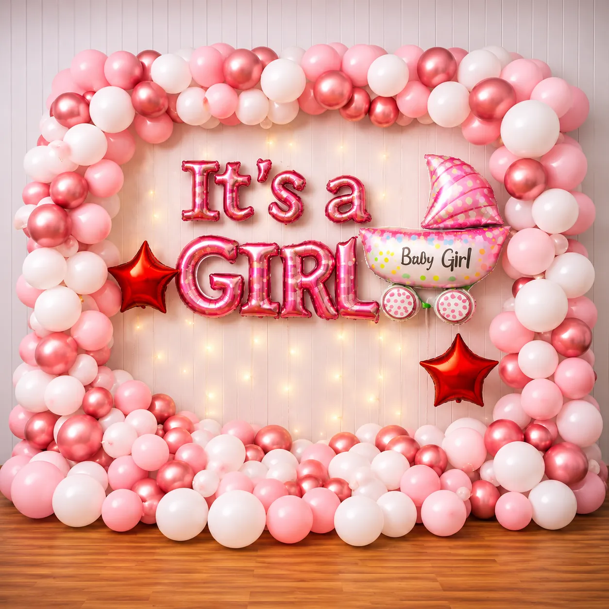 Sweet Pink Baby Shower Balloon Decoration