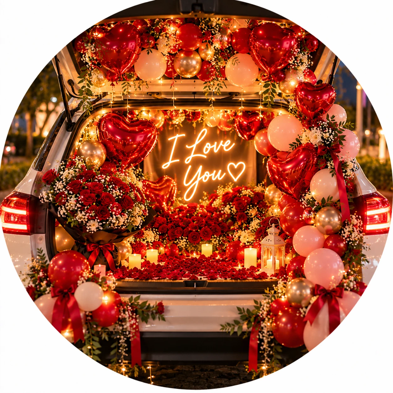 Love Proposal Car Boot Decorations