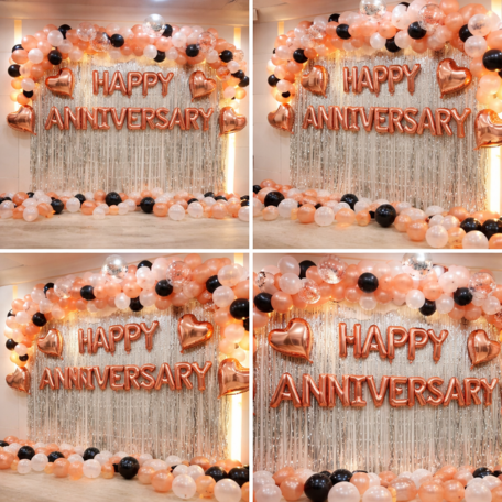 Elegant Rose Gold Anniversary Decoration