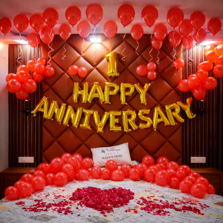 Scarlet Petals Anniversary Decoration