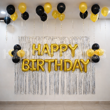 Monochrome Gold Birthday Setup