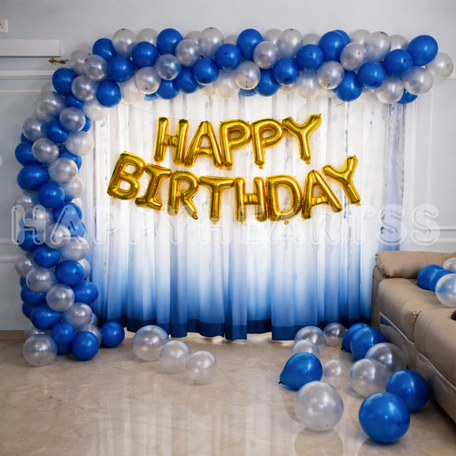 Silver Spark Blue Birthday Decoration