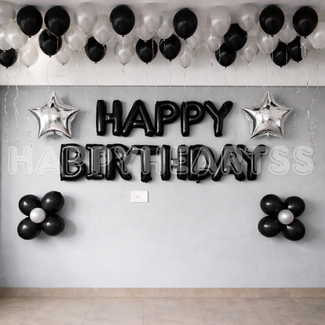 Black Spark Birthday Decor