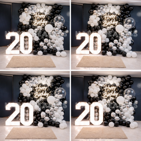 Silver Glow Birthday Setup