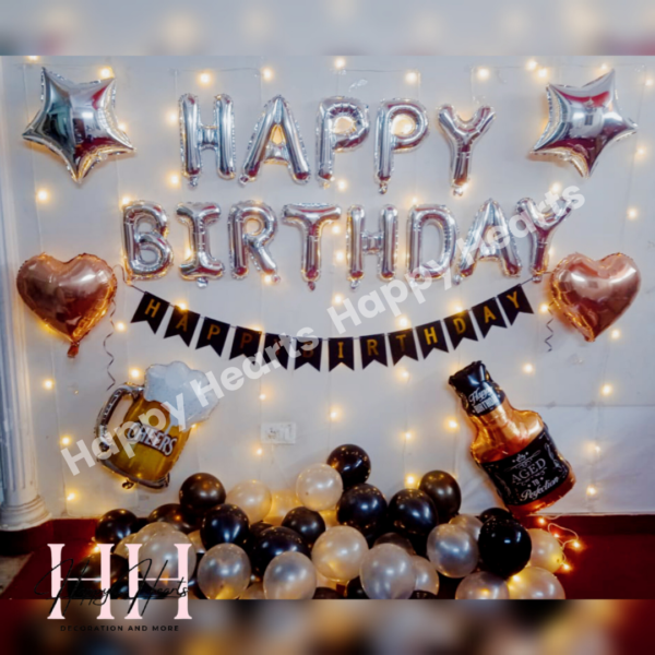 HAPPY BIRTHDAY WHISKEY THEME DECORATION