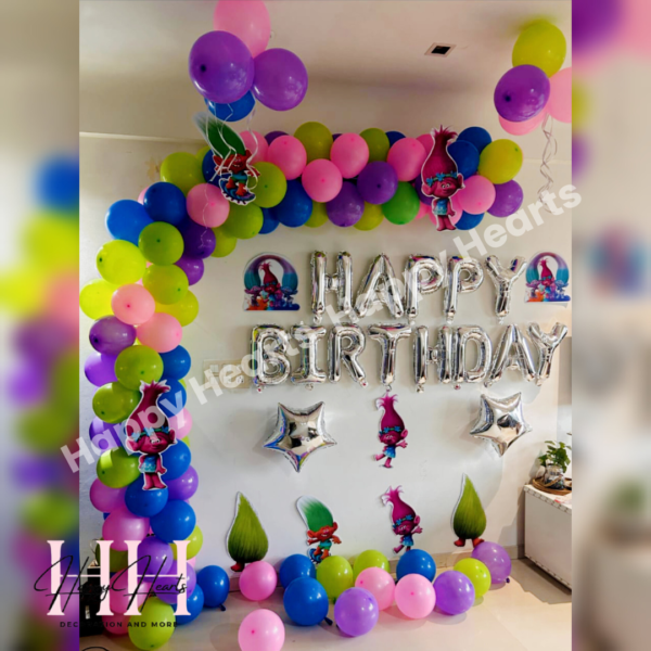 HAPPY BIRTHDAY TROLL CARTOON THEME DECORATION