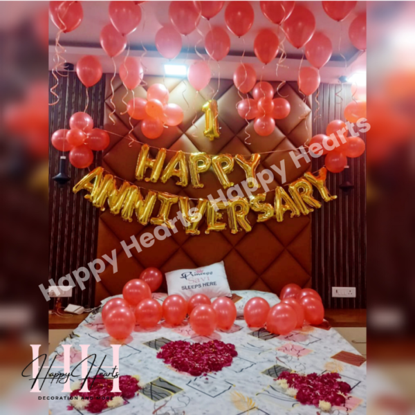 HAPPY ANNIVERSARY RED THEME BALLOON DECORATION