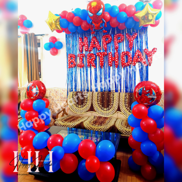 HAPPY BIRTHDAY SPIDERMAN THEME BALLOON DECORATION