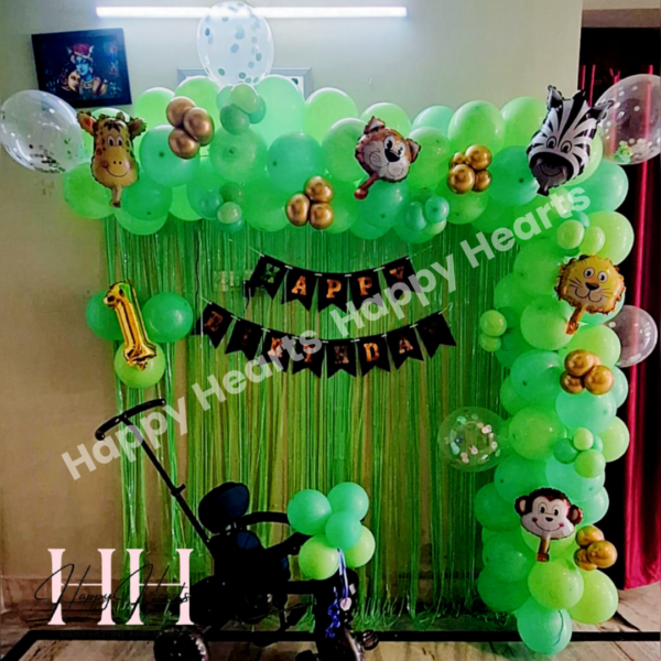HAPPY BIRTHDAY JUNGLE THEME BALLOON DECORATION