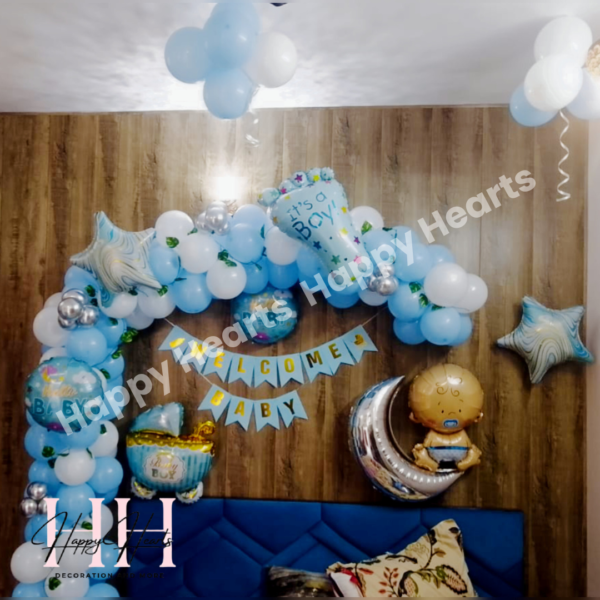 WELCOME BABY BOY BALLOON DECORATION